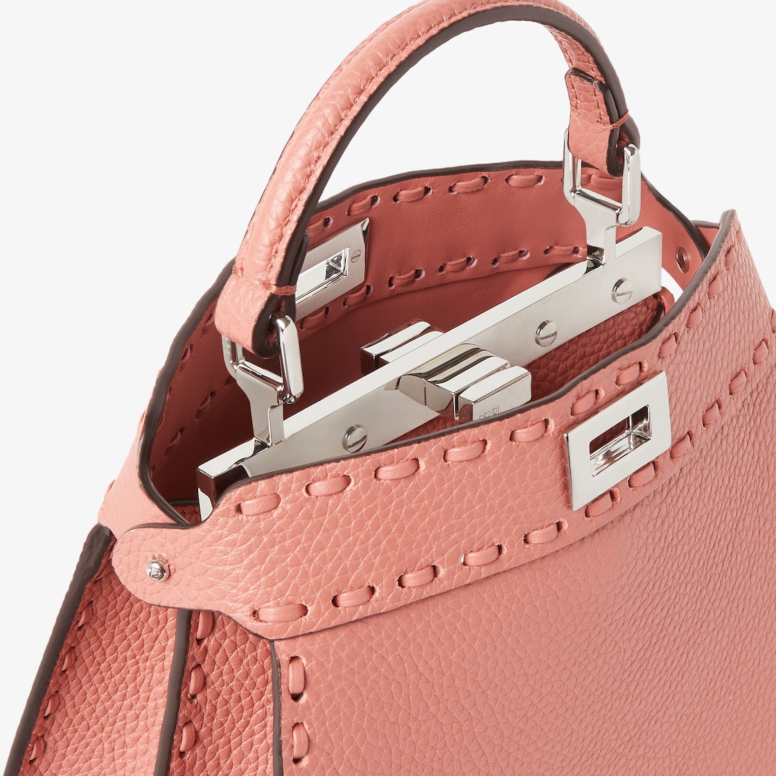 FENDI Peekaboo ISeeU Petite Mauve powder pink Selleria bag with 306 hand-sewn topstitches - Image 2